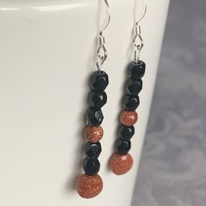 Sterling Silver Gold Stone earrings ⭐️